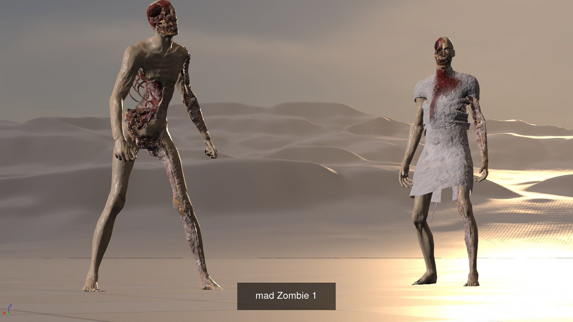 Custom rigged animated game-ready zombies collection 1 _5