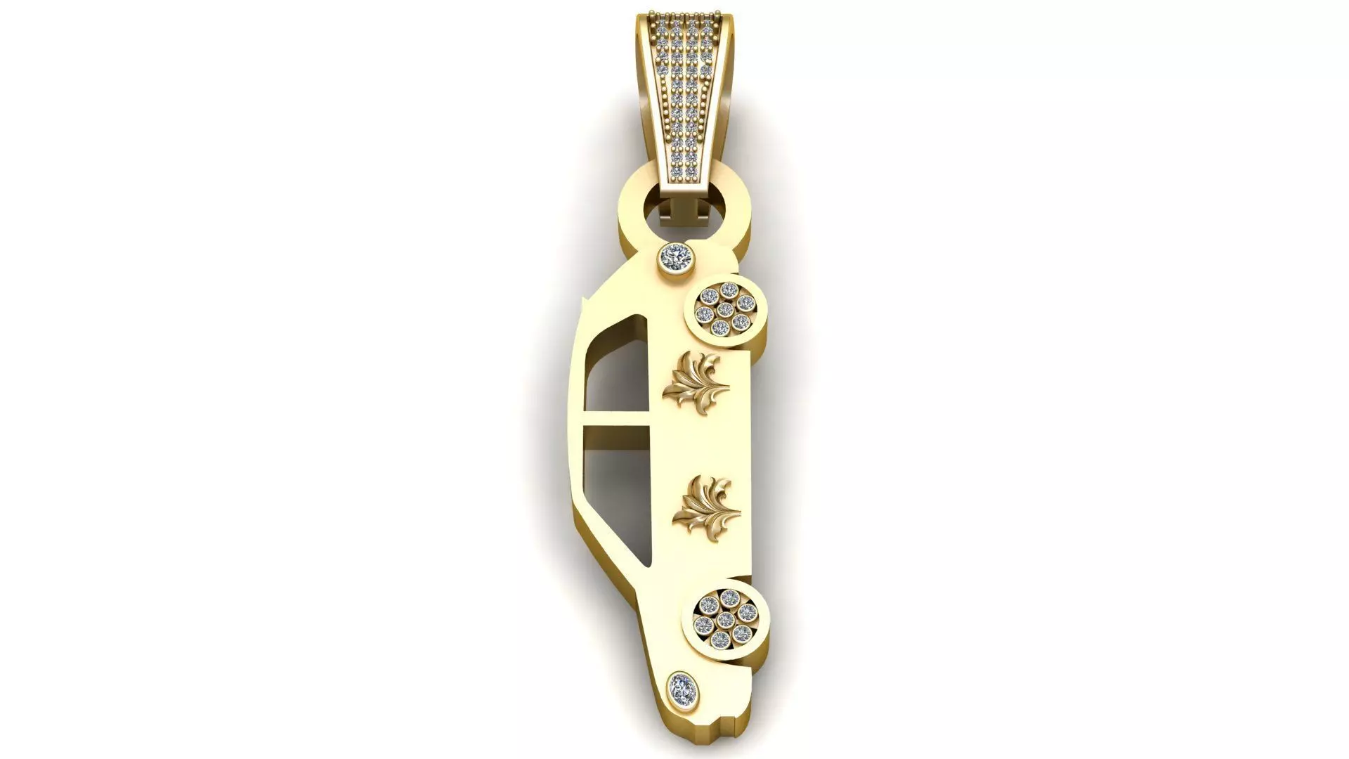 GOLDEN CAR PANDANT 3D PRINTABLE MODAL 3D print model