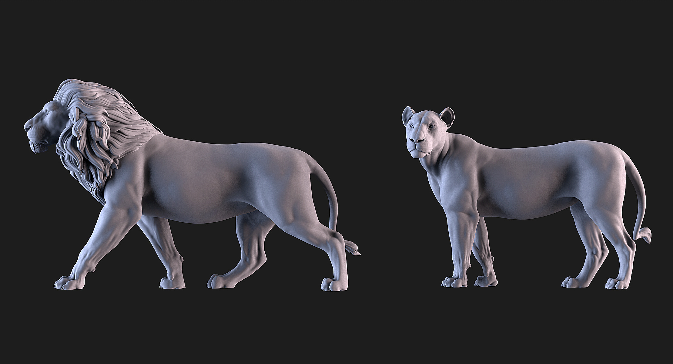 Lions 3D print model_2