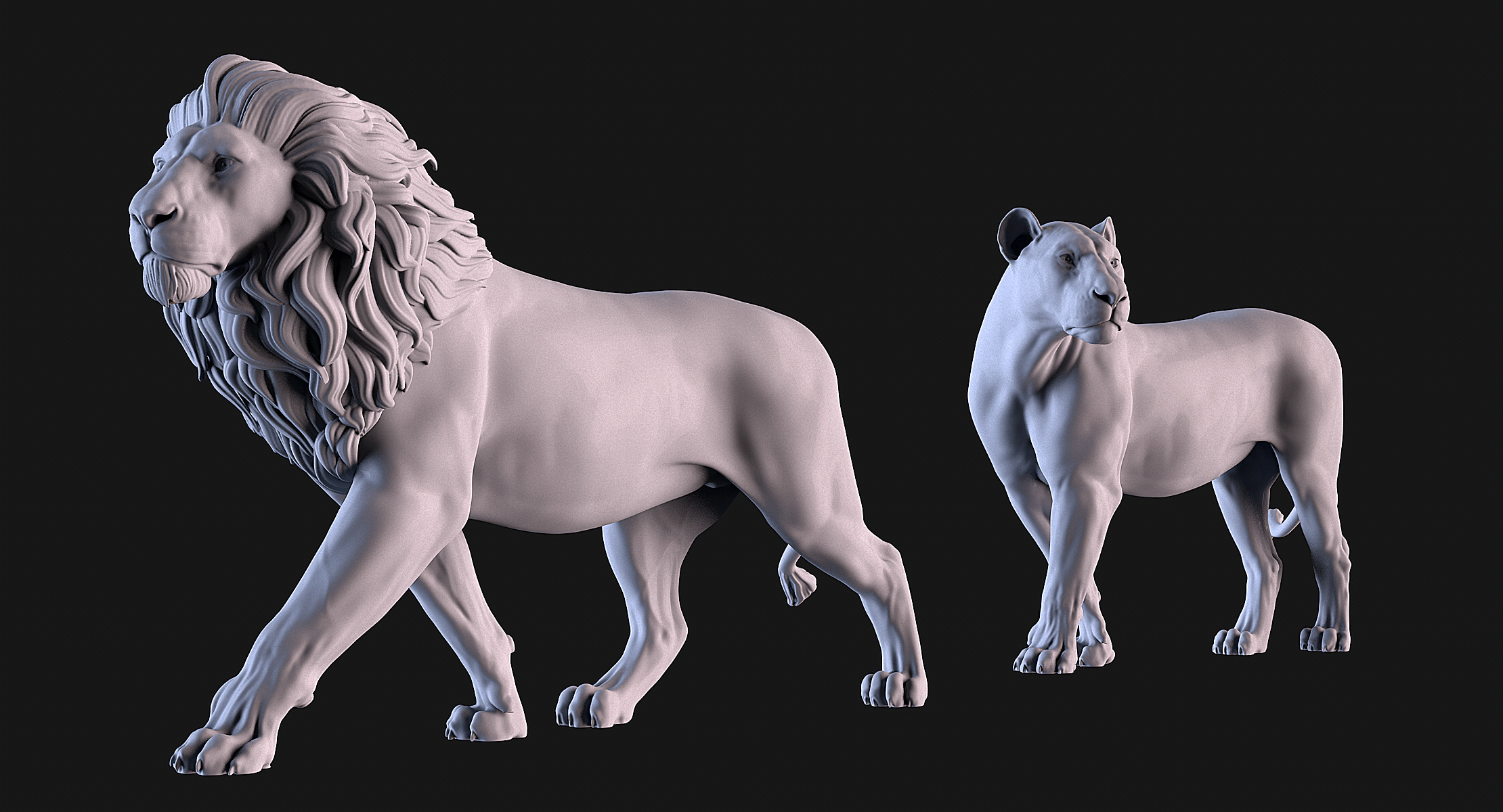 Lions 3D print model_1