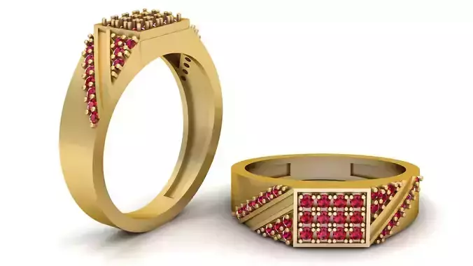 Rectangular RING  PANDANT 3D PRINTABLE MODAL  3D print model