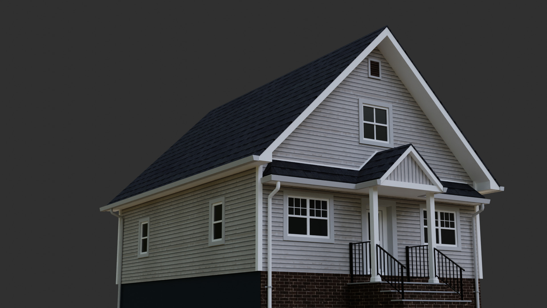 Low Poly House 24 Low-poly 3D model_4