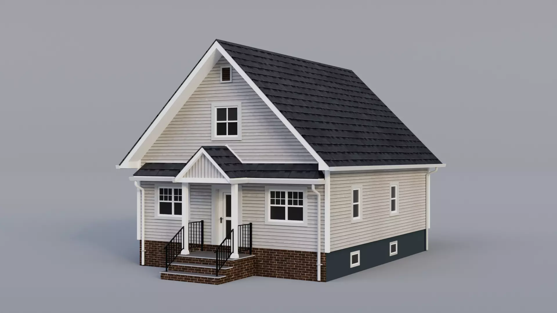 Low Poly House 24 Low-poly 3D model_0