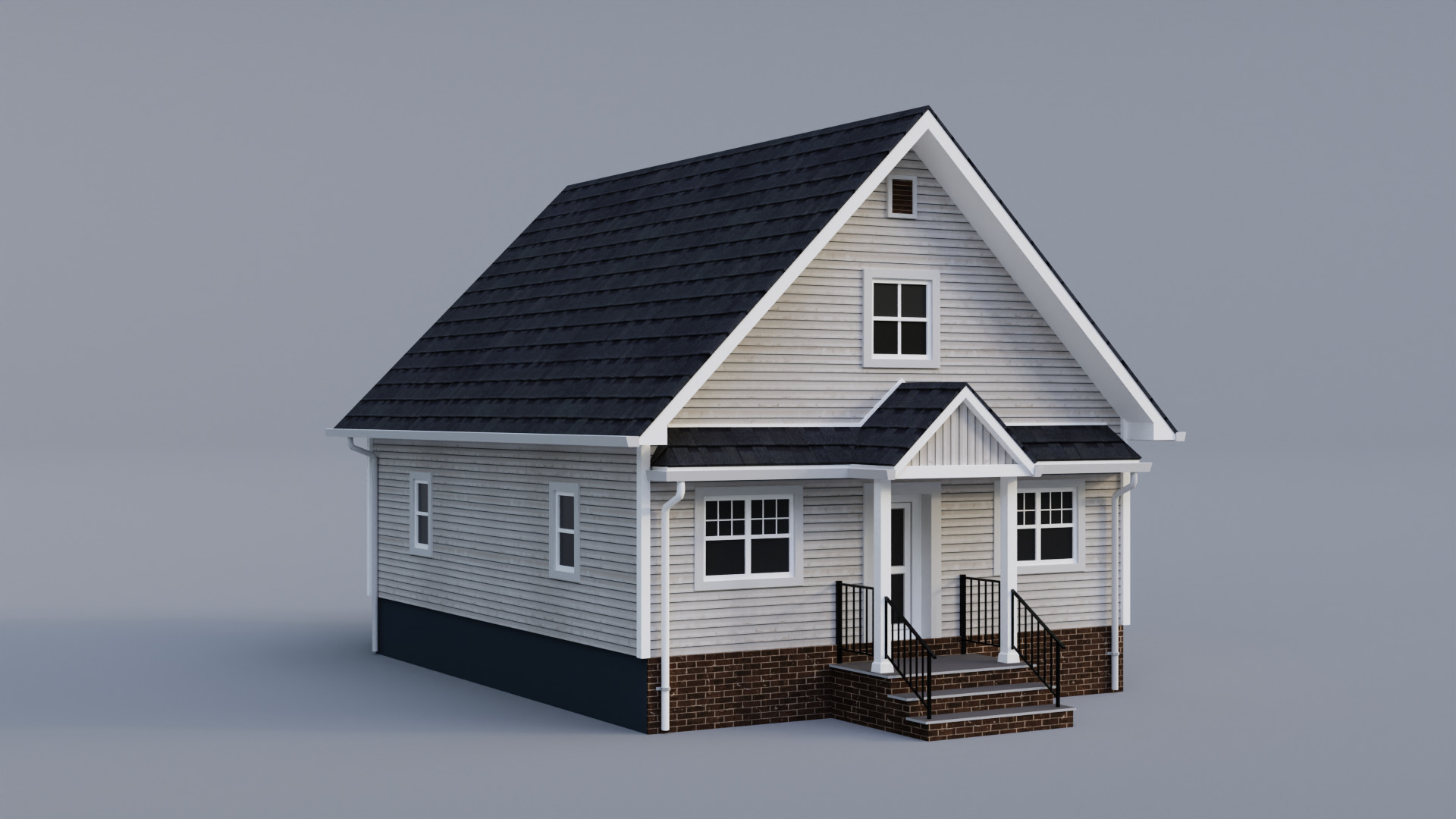 Low Poly House 24 Low-poly 3D model_2