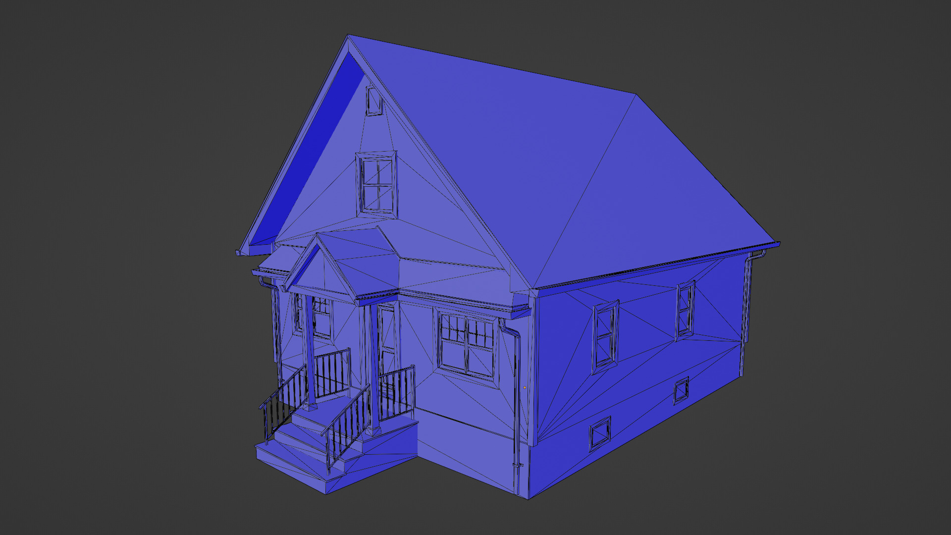 Low Poly House 24 Low-poly 3D model_9