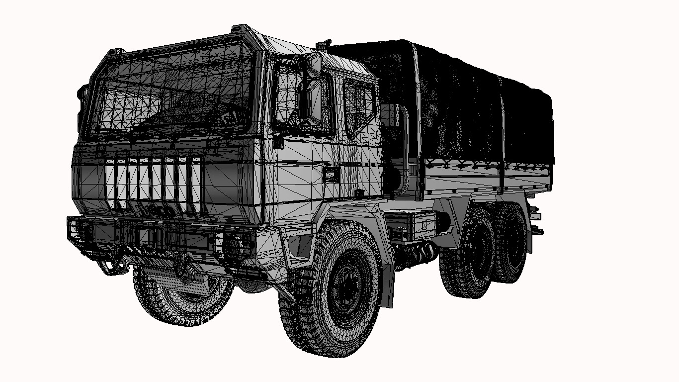 iveco 6x6 m250 Low-poly 3D model_9