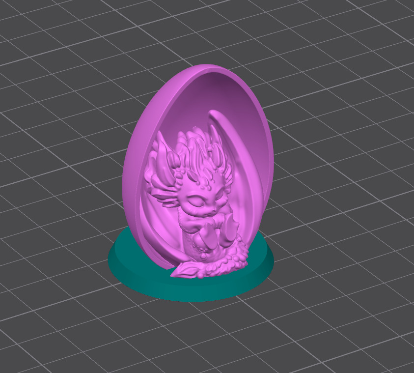 AcquaDragon Baby Sleeping inside an Egg 3D print model_5