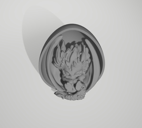 AcquaDragon Baby Sleeping inside an Egg 3D print model_1