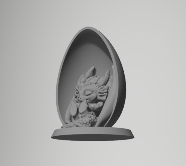 AcquaDragon Baby Sleeping inside an Egg 3D print model_4