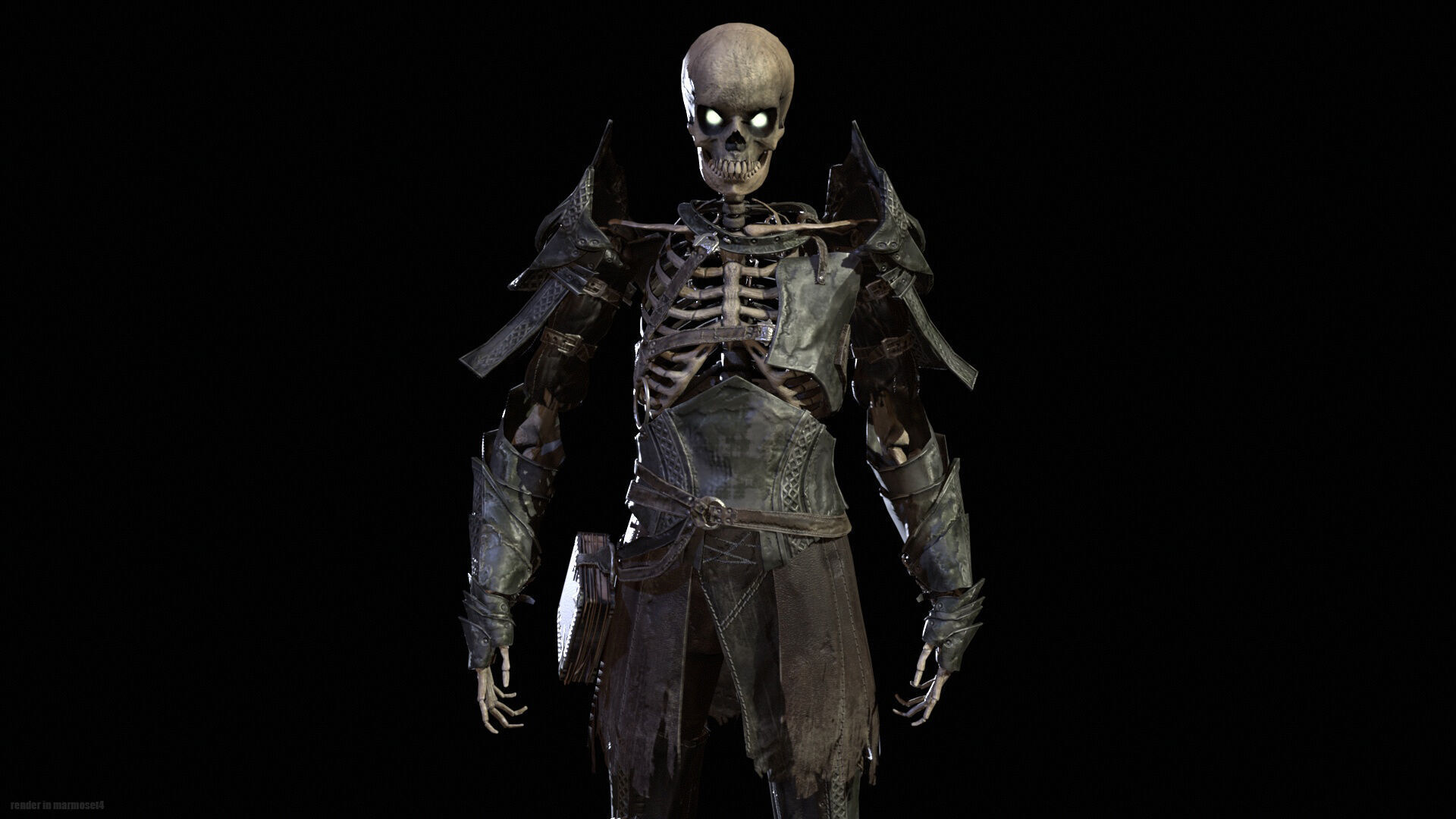 Skeleton 7 Low-poly 3D model_4