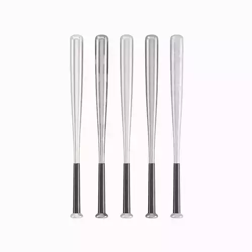 Steel Baseball Bat Set Low-poly 3D model