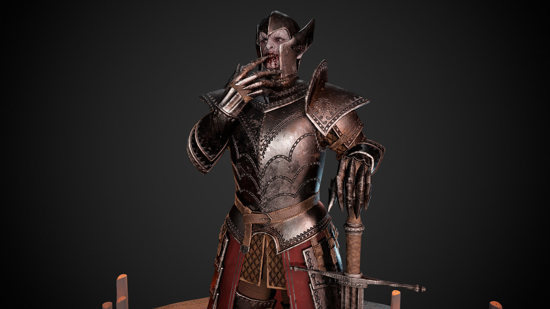 Vampire Lord Game-Ready Low-poly 3D model_3