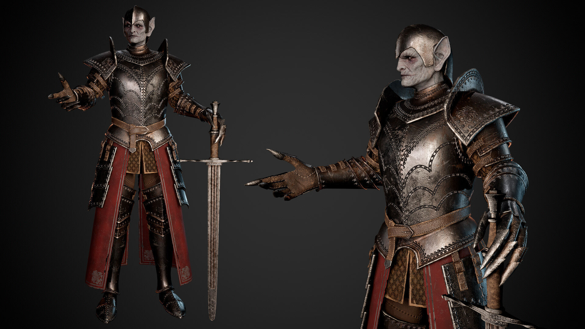 Vampire Lord Game-Ready Low-poly 3D model_5