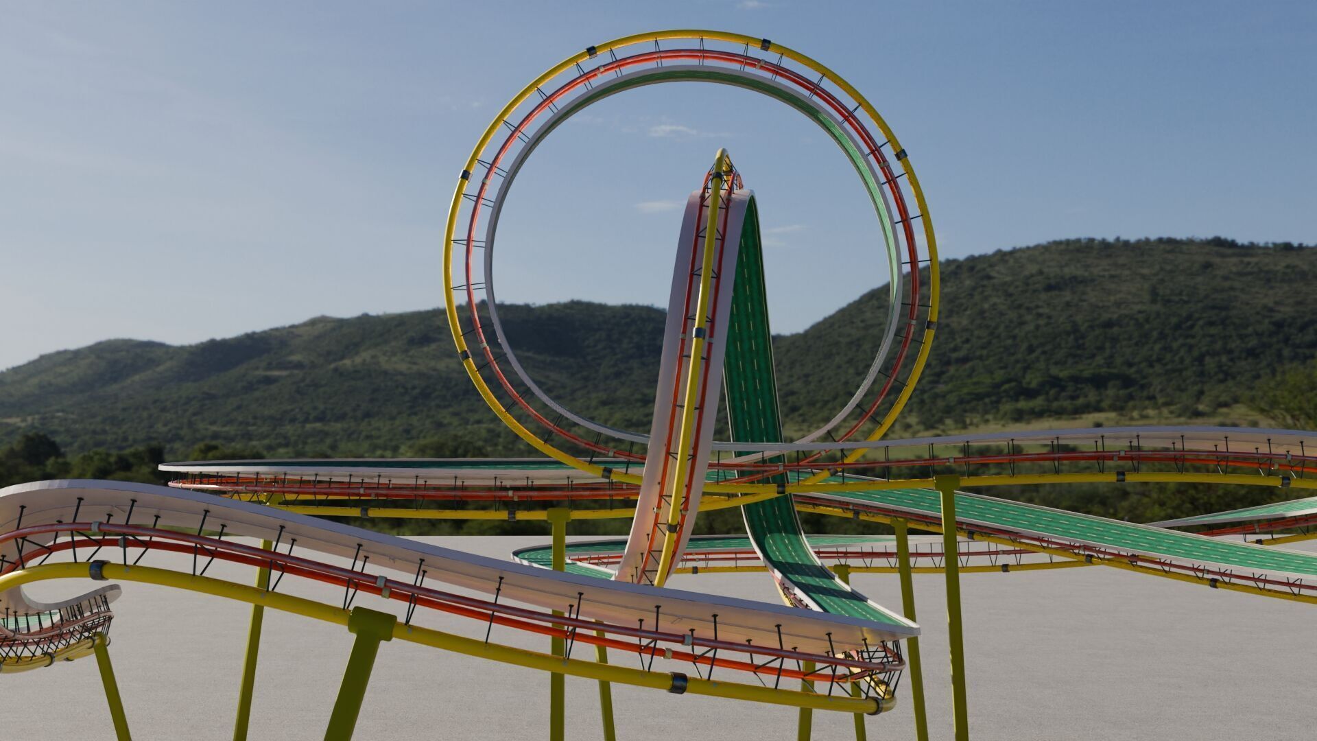 Acrobatic Stunt Track Low-poly 3D model_14