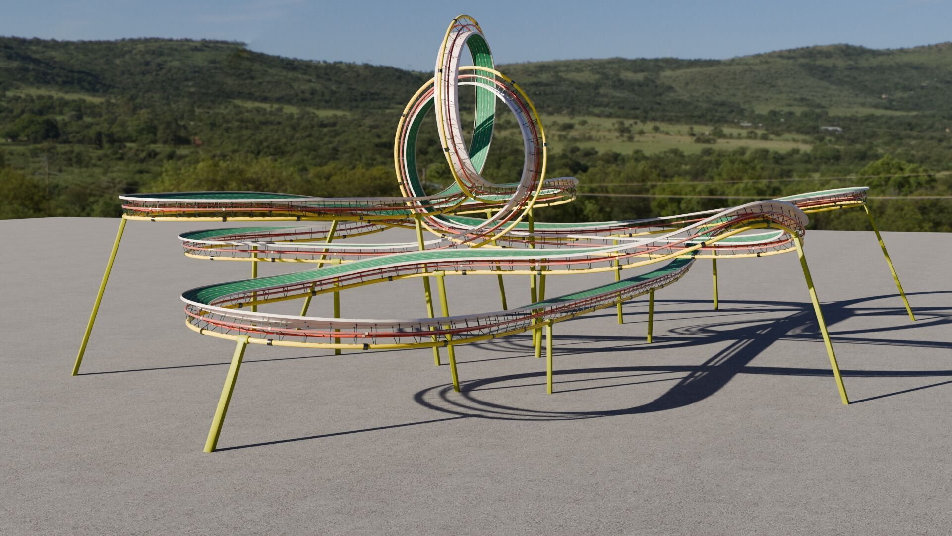 Acrobatic Stunt Track Low-poly 3D model_6