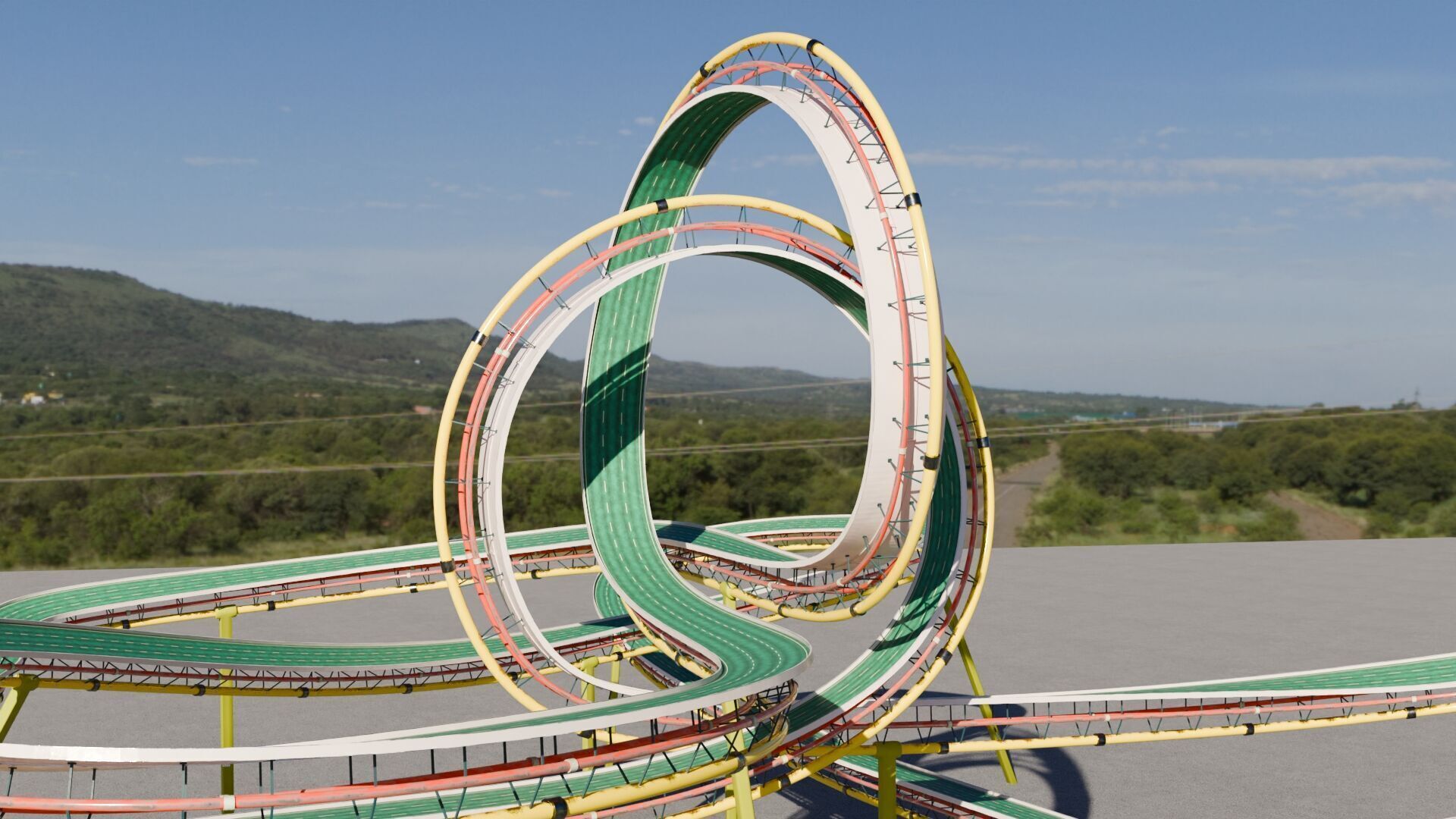 Acrobatic Stunt Track Low-poly 3D model_1