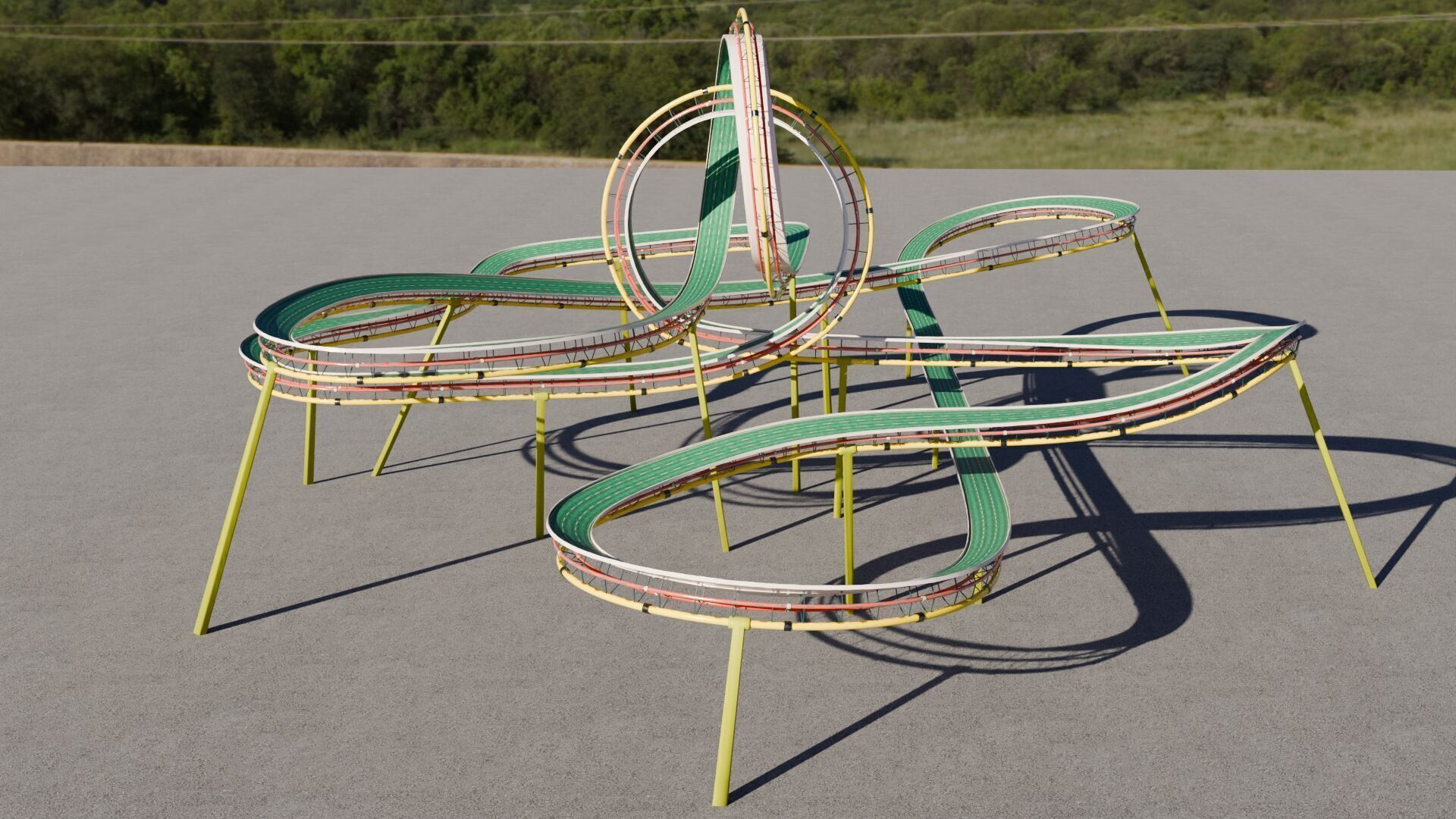 Acrobatic Stunt Track Low-poly 3D model_5