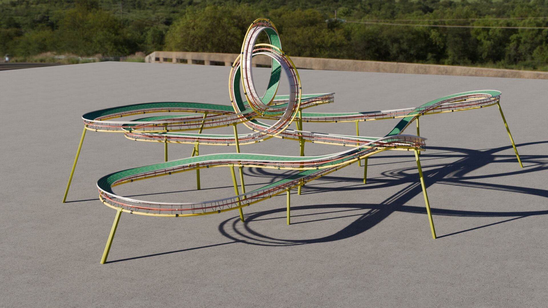 Acrobatic Stunt Track Low-poly 3D model_7