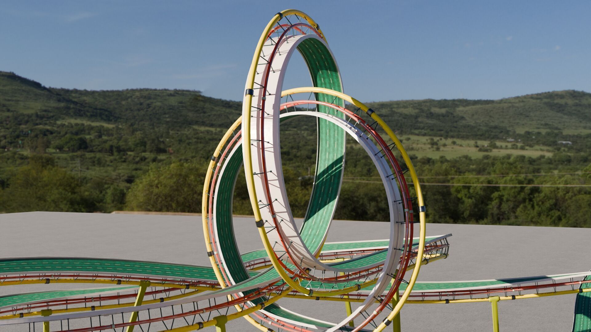 Acrobatic Stunt Track Low-poly 3D model_12