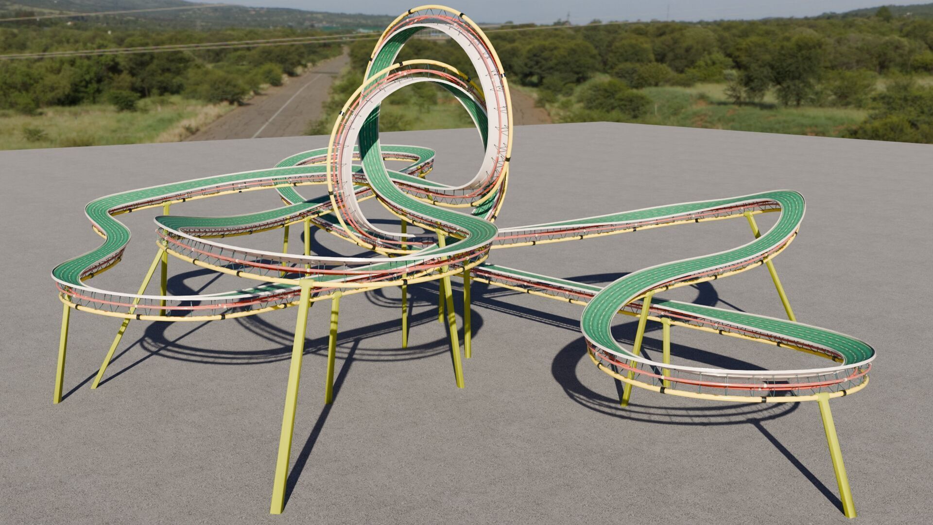 Acrobatic Stunt Track Low-poly 3D model_4