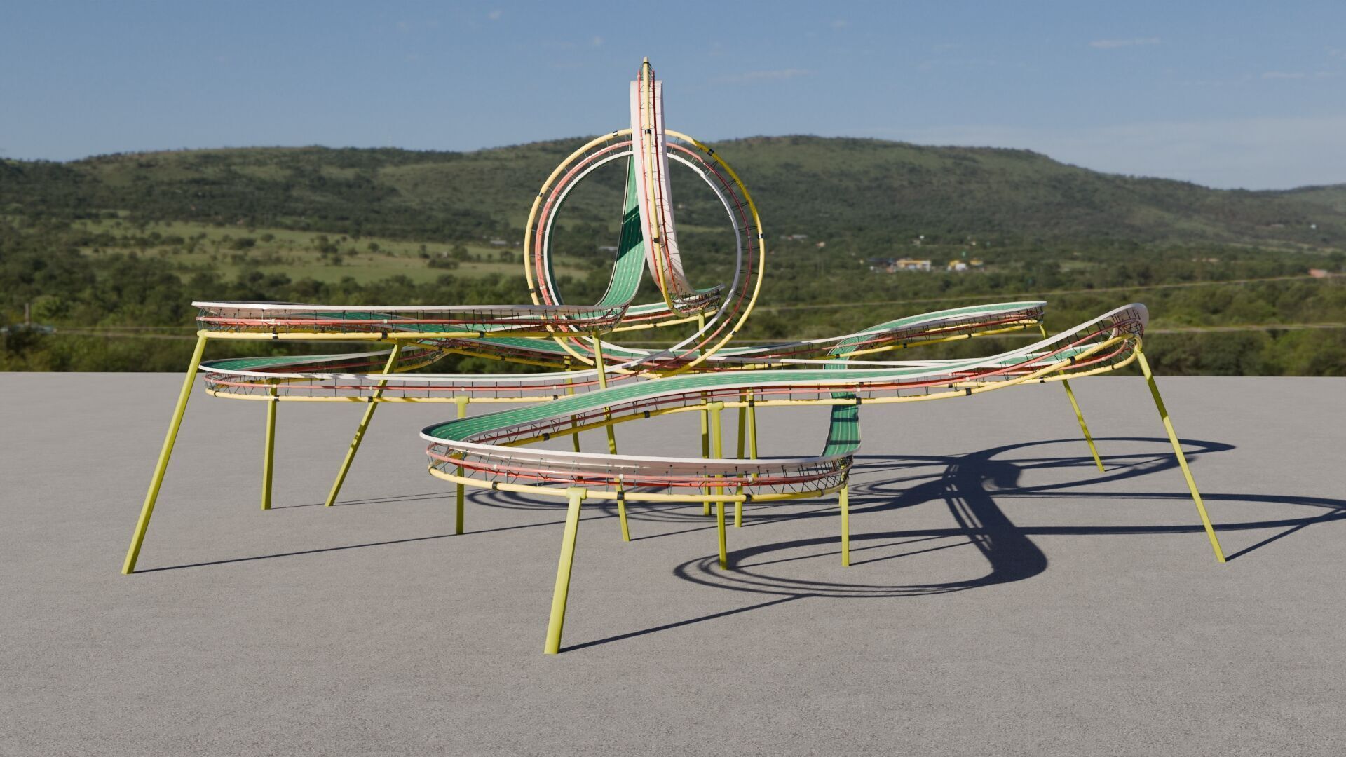 Acrobatic Stunt Track Low-poly 3D model_10