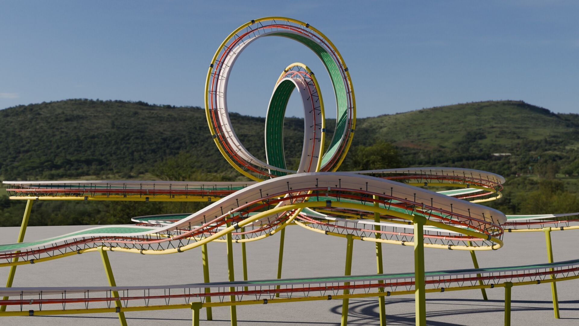 Acrobatic Stunt Track Low-poly 3D model_8