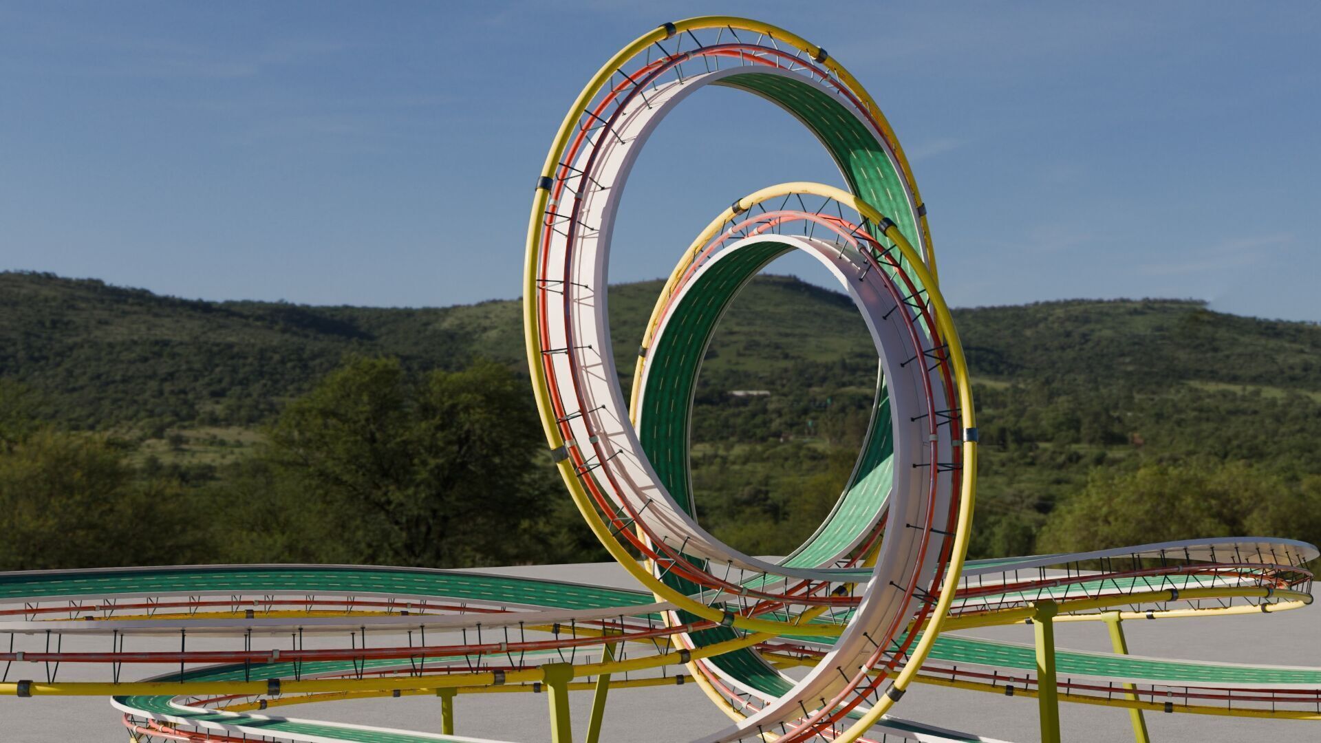 Acrobatic Stunt Track Low-poly 3D model_2