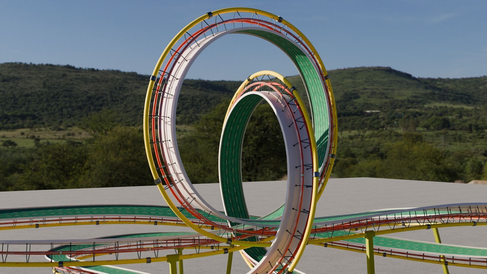 Acrobatic Stunt Track Low-poly 3D model_13