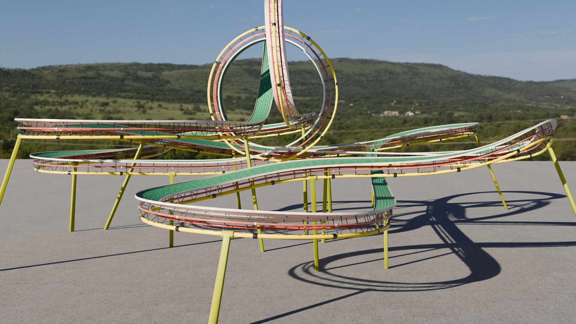 Acrobatic Stunt Track Low-poly 3D model_11