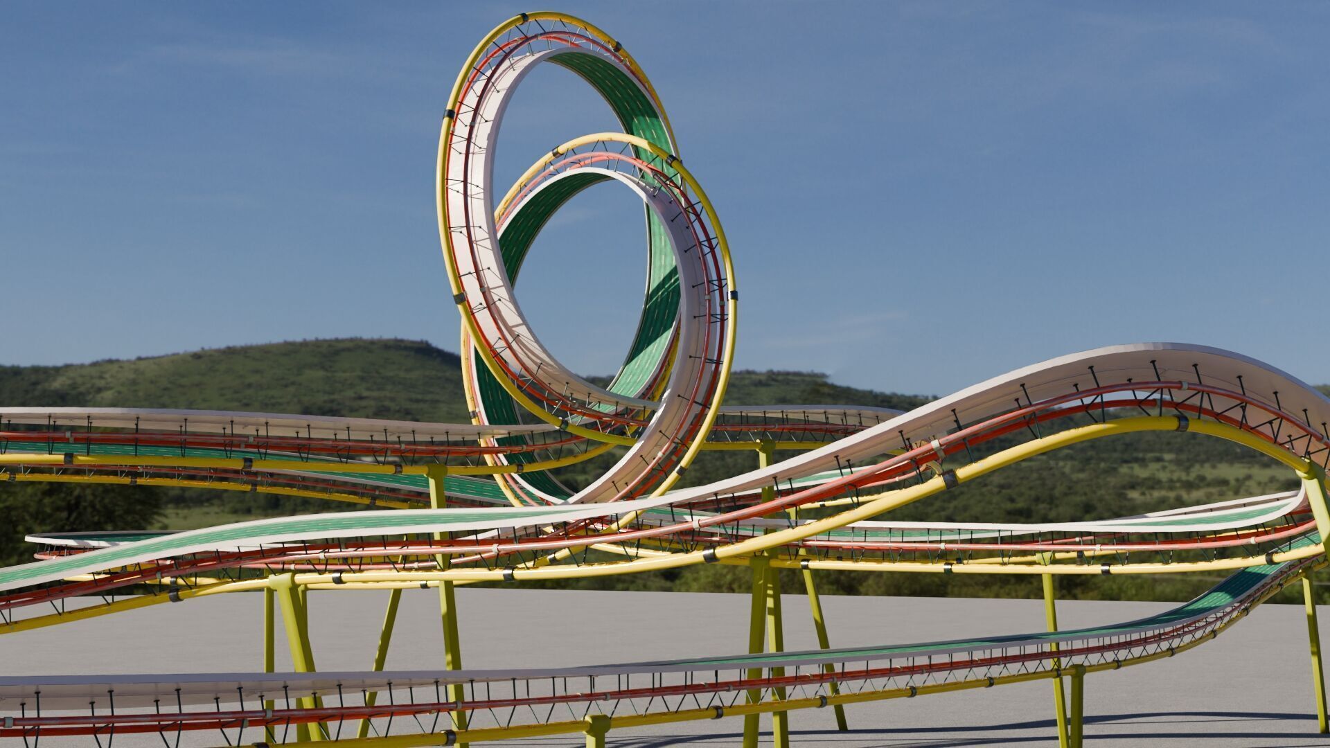 Acrobatic Stunt Track Low-poly 3D model_15