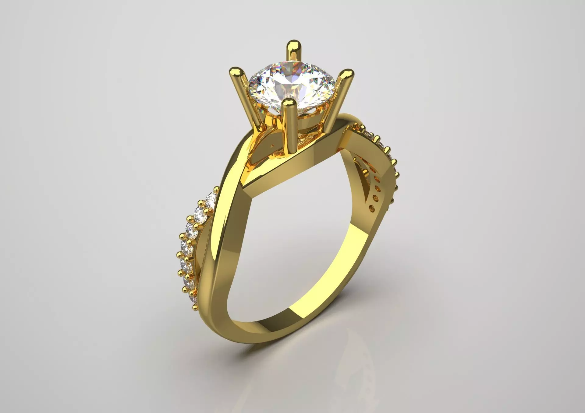 bride solitaire ring sr0076 3D print model_0