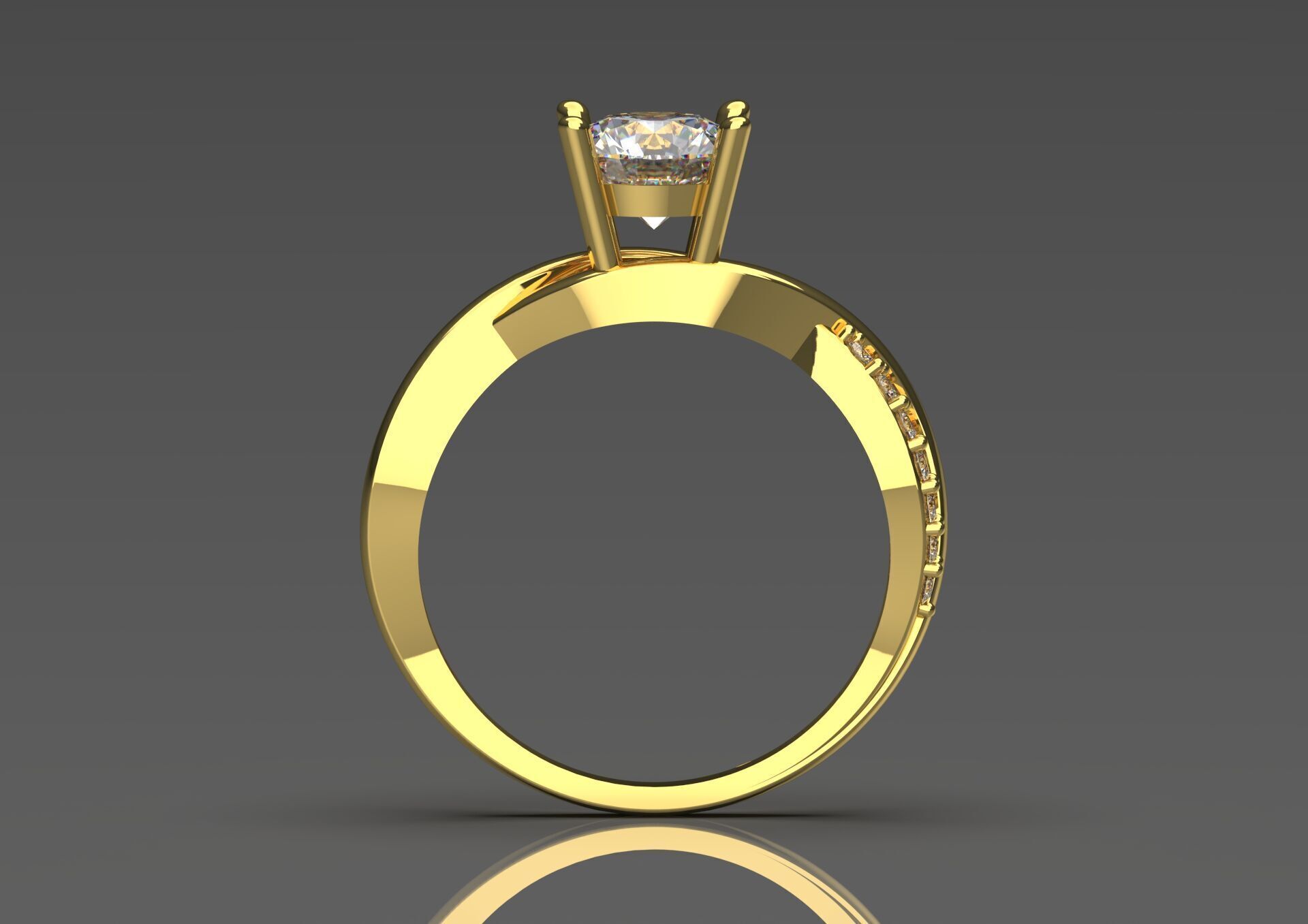 bride solitaire ring sr0076 3D print model_1