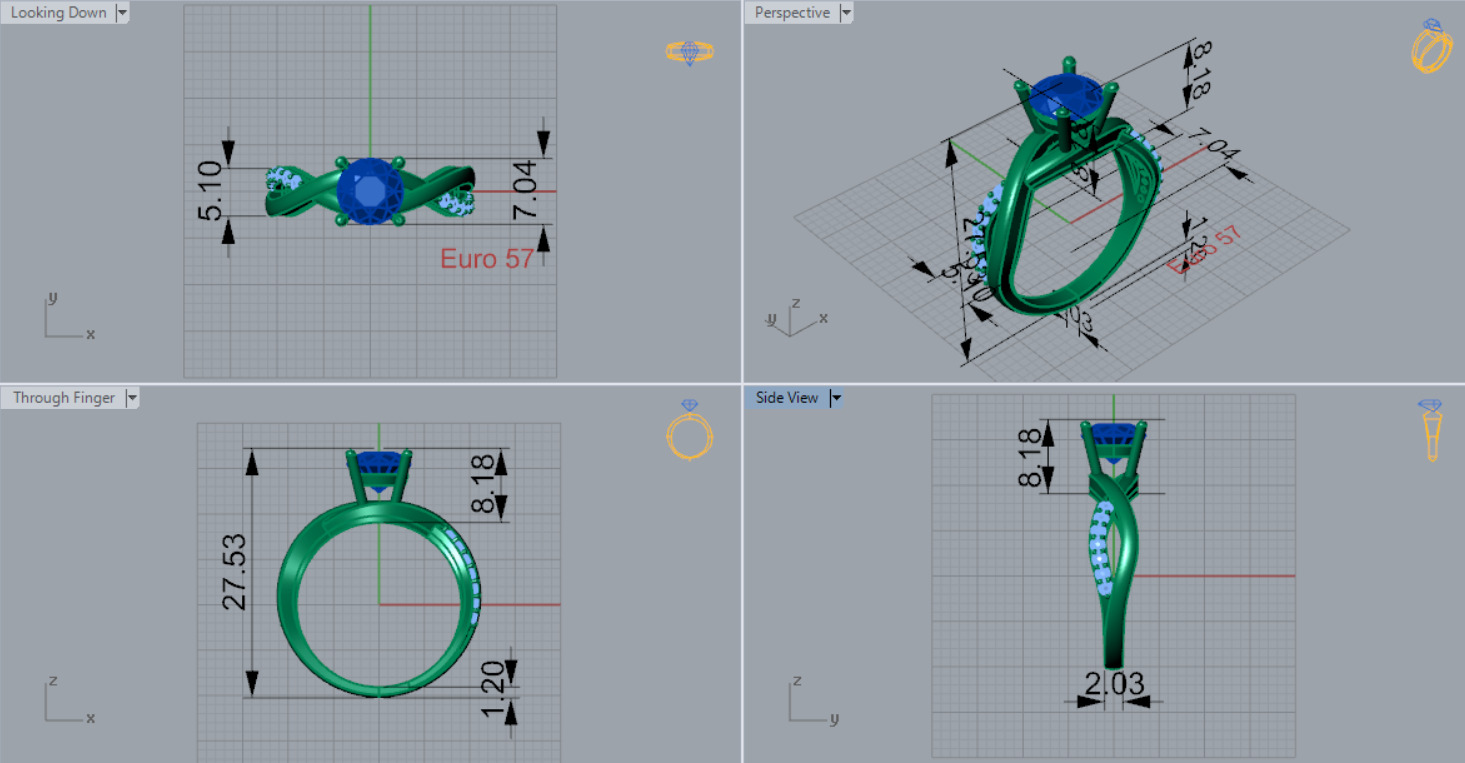 bride solitaire ring sr0076 3D print model_7