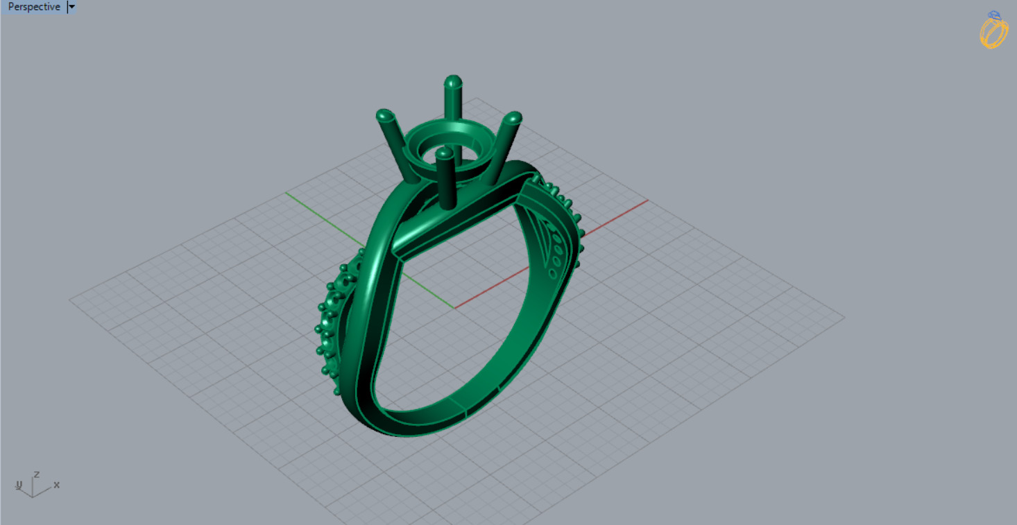 bride solitaire ring sr0076 3D print model_6
