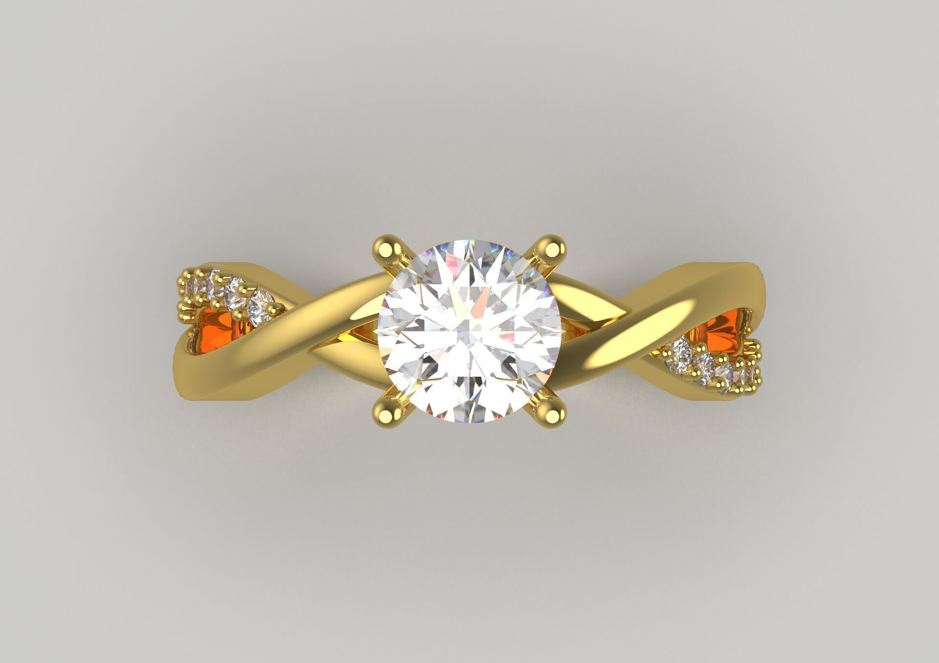 bride solitaire ring sr0076 3D print model_3