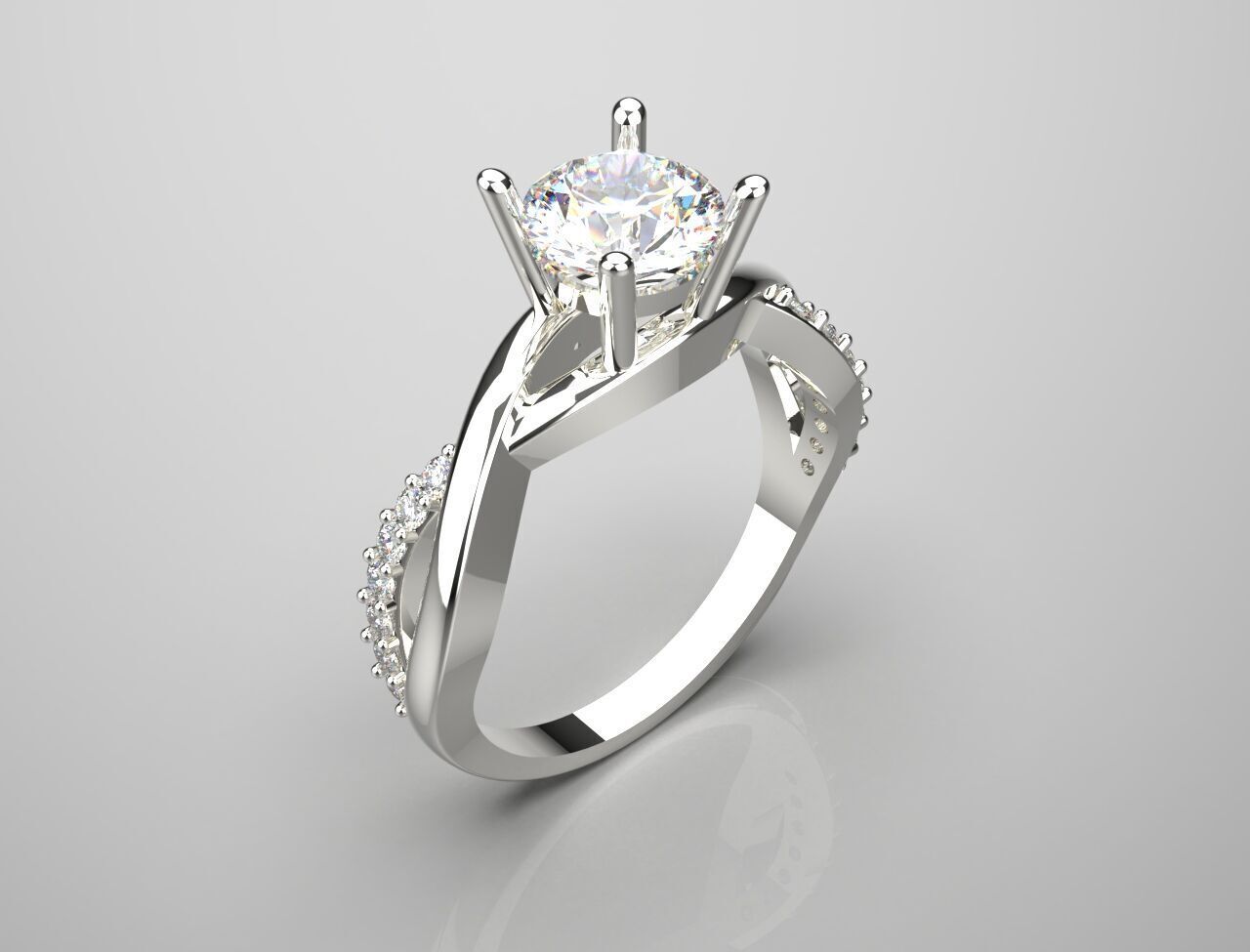 bride solitaire ring sr0076 3D print model_12