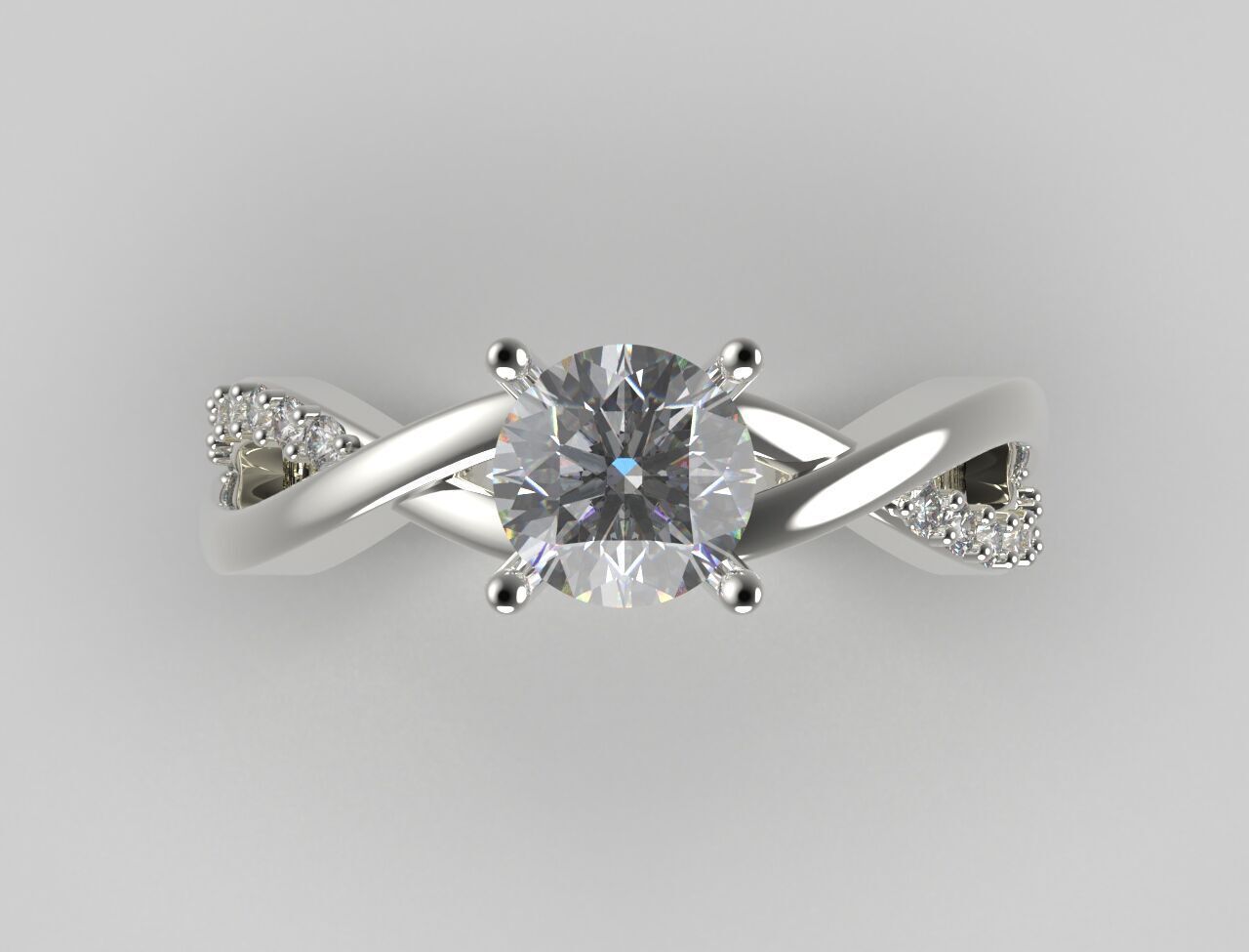 bride solitaire ring sr0076 3D print model_16