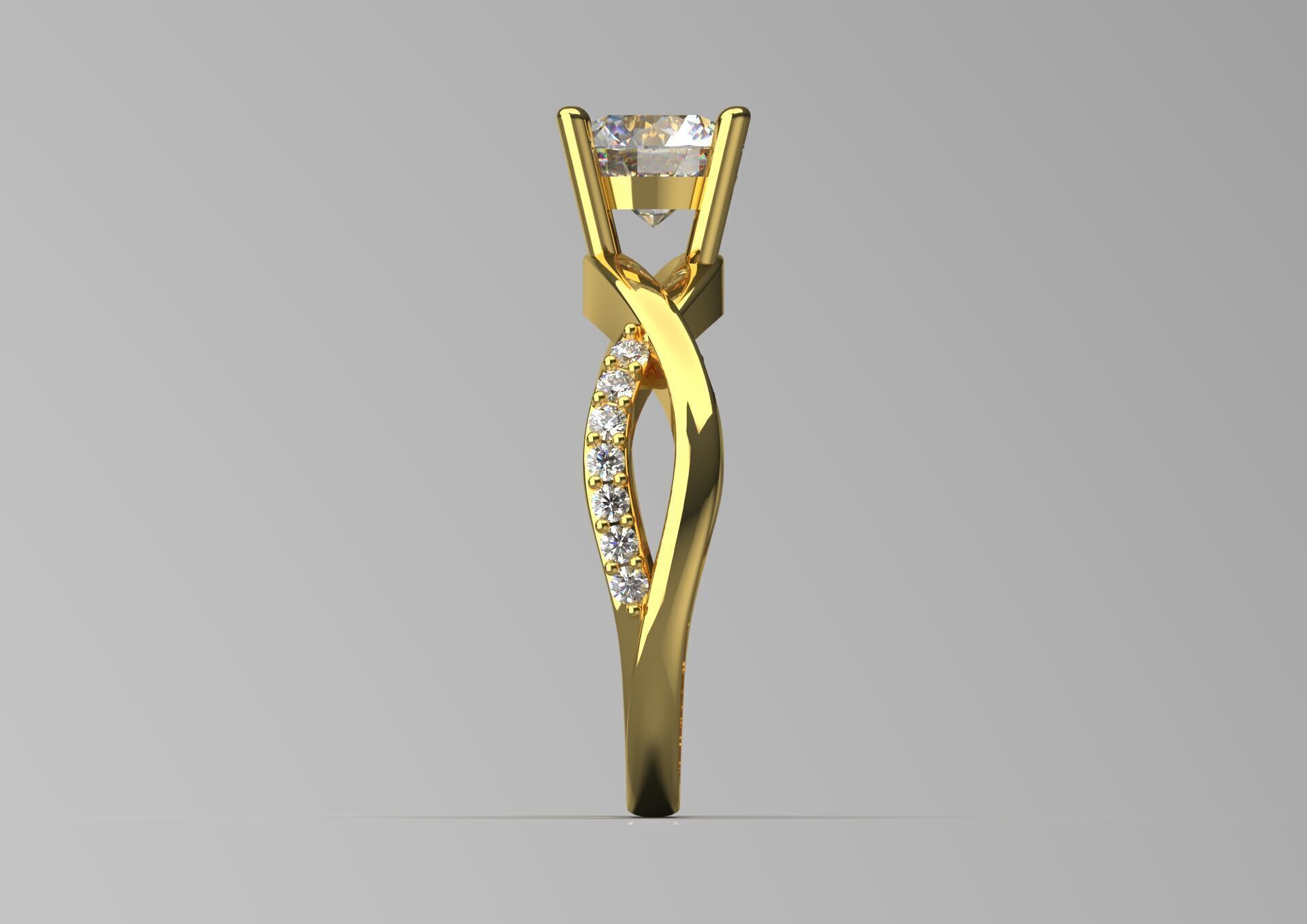 bride solitaire ring sr0076 3D print model_2