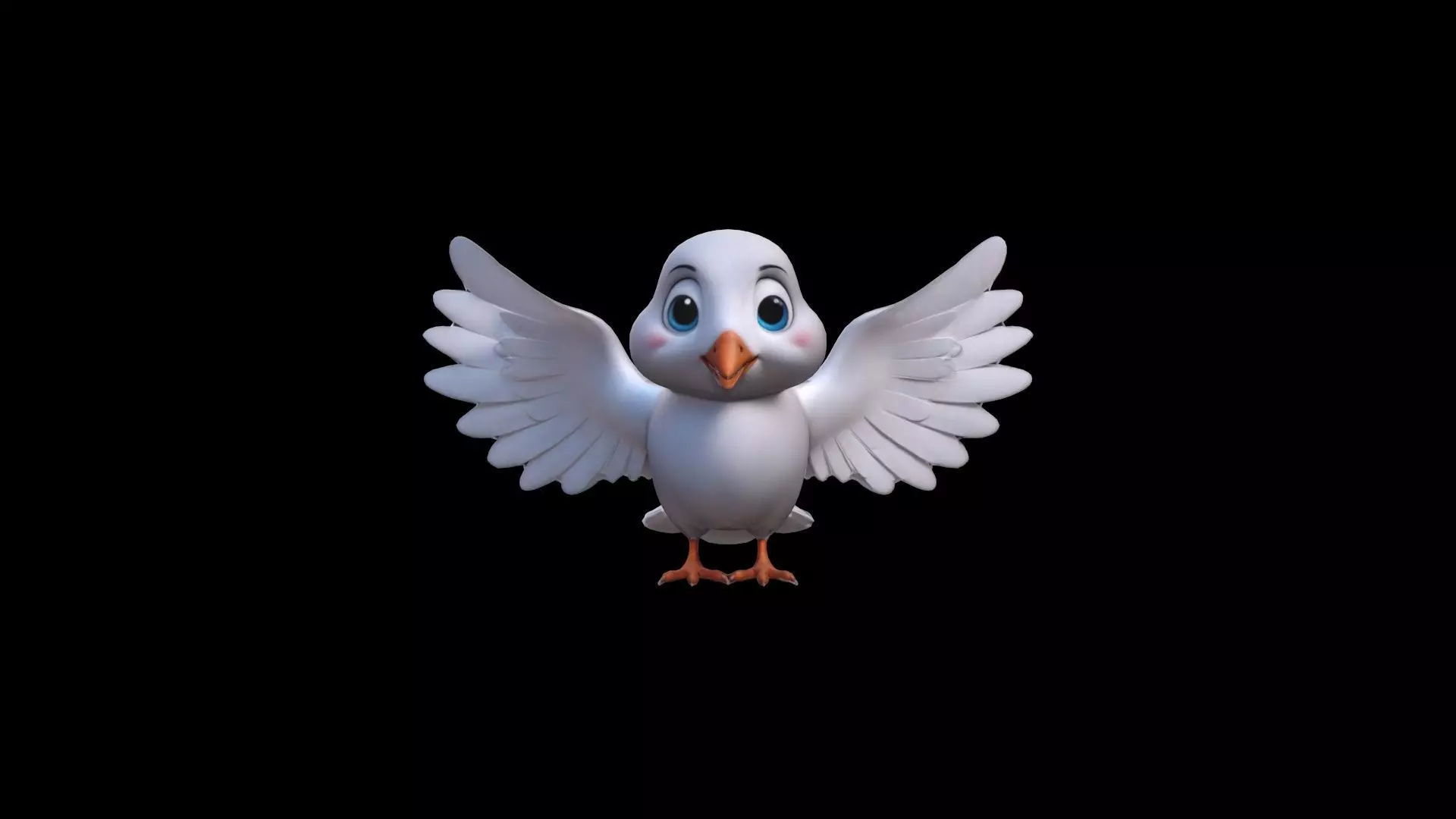 3d Model White Dove With Outstretched Wings On Blue Sky 3D model_0