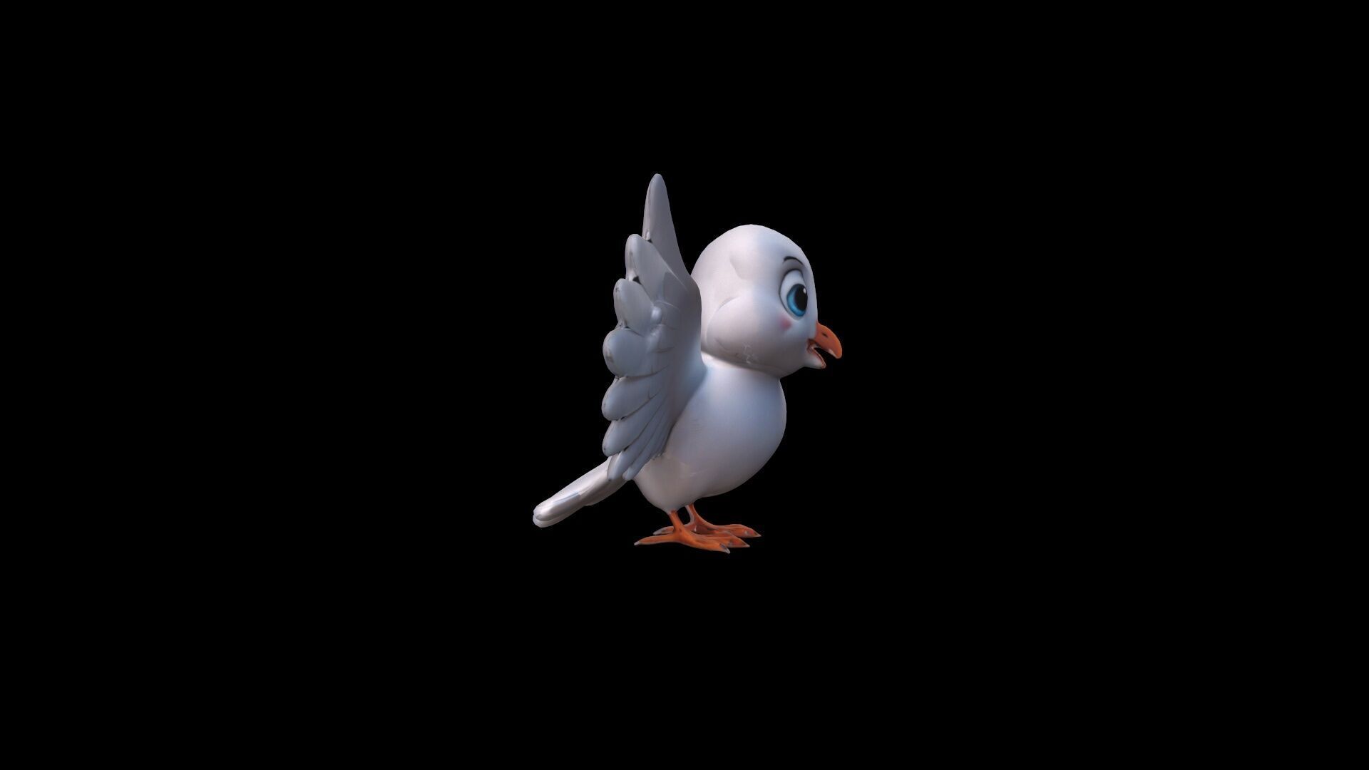 3d Model White Dove With Outstretched Wings On Blue Sky 3D model_2
