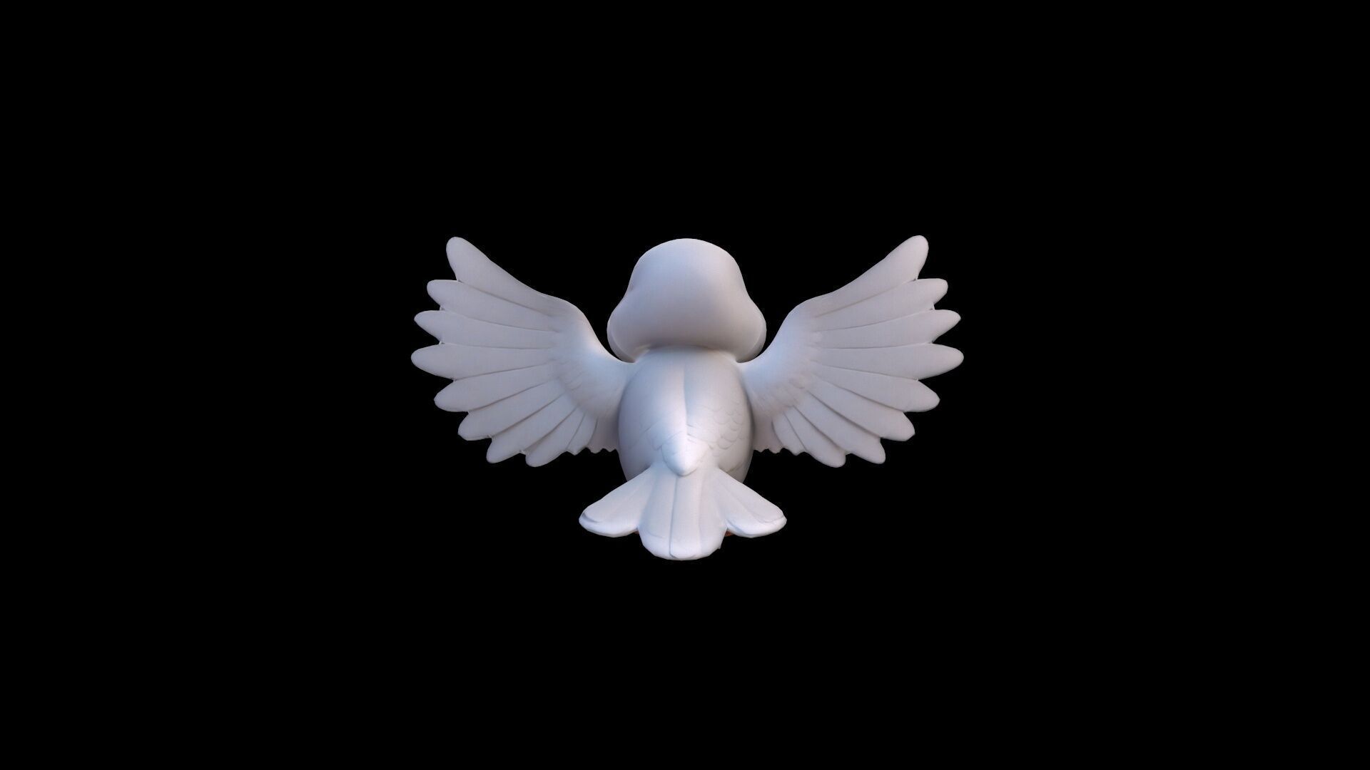 3d Model White Dove With Outstretched Wings On Blue Sky 3D model_6