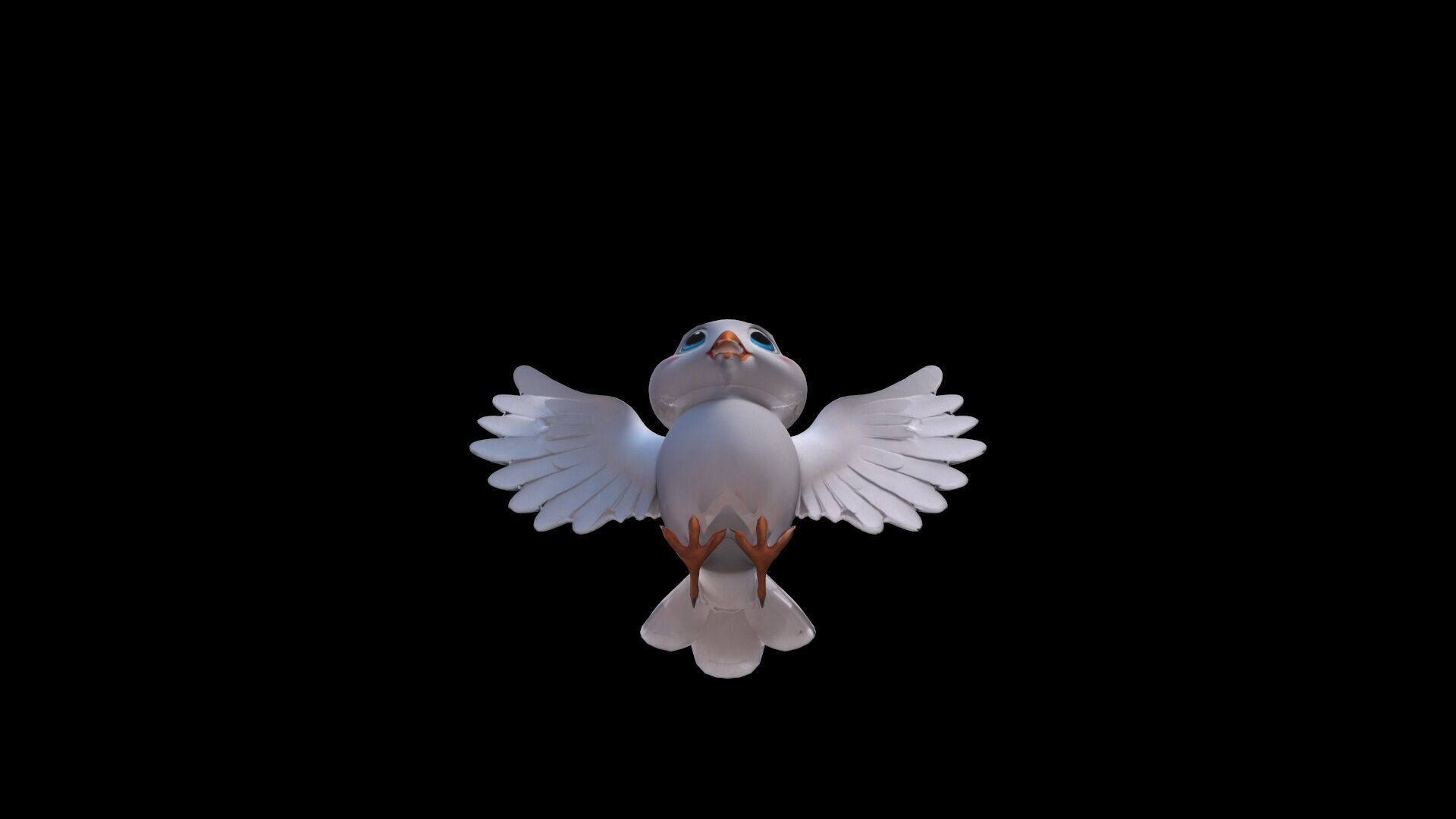 3d Model White Dove With Outstretched Wings On Blue Sky 3D model_4