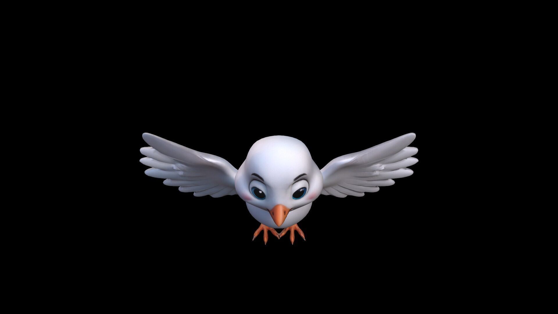 3d Model White Dove With Outstretched Wings On Blue Sky 3D model_5