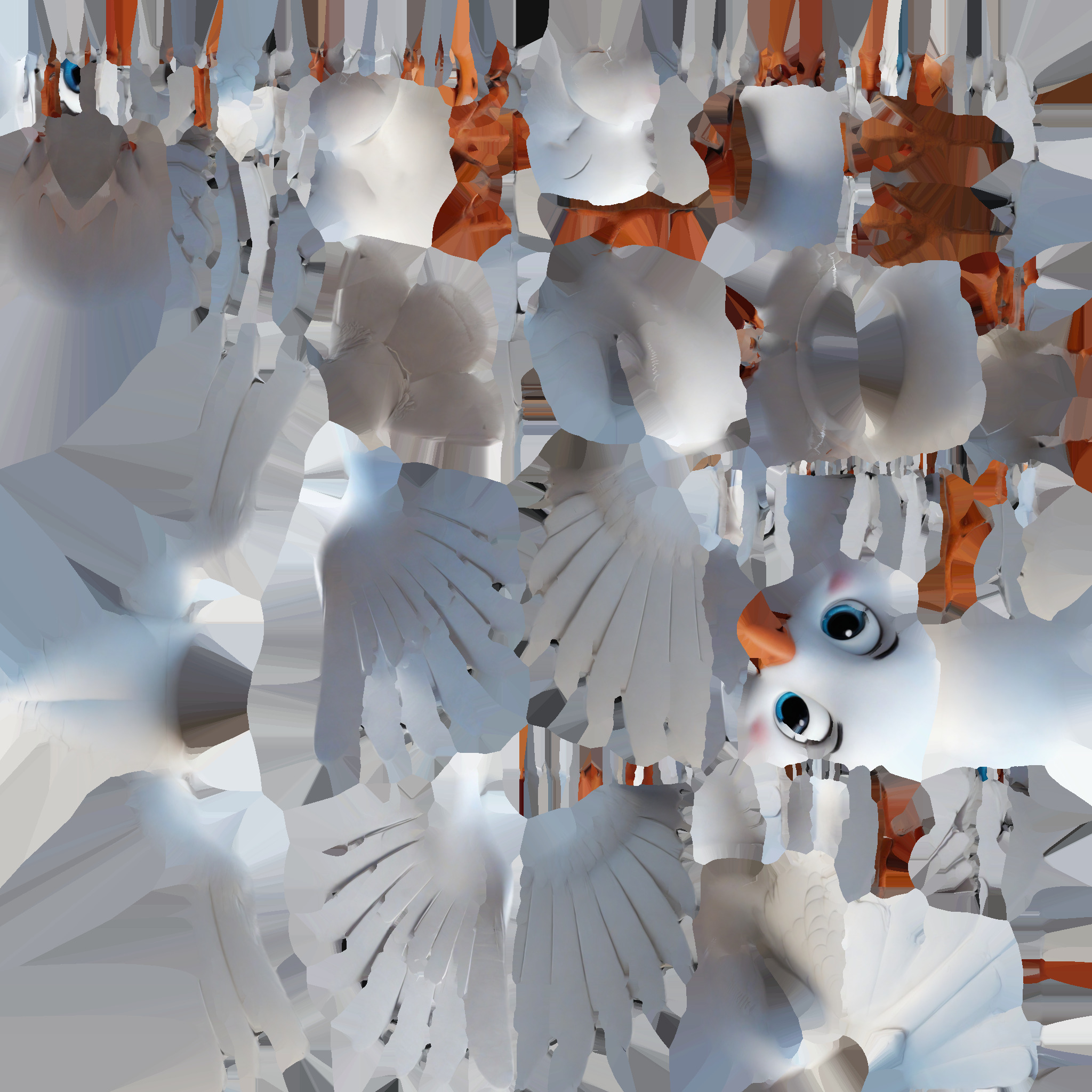 3d Model White Dove With Outstretched Wings On Blue Sky 3D model_9