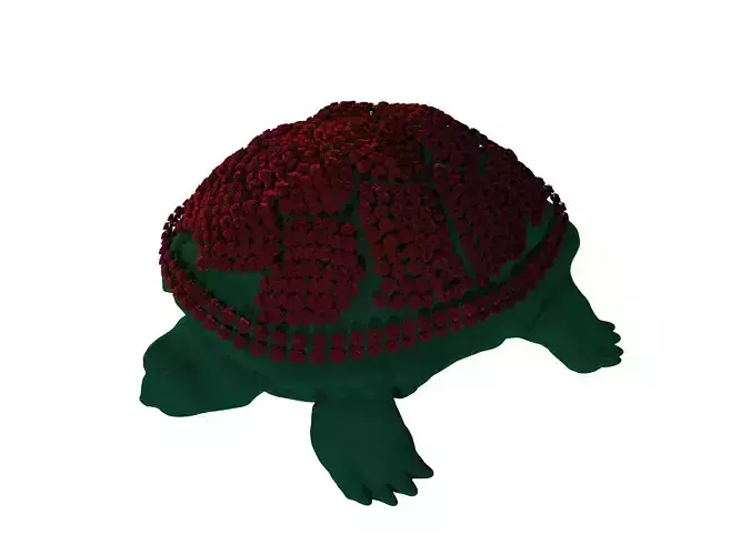 turtle with flowers 3D print model