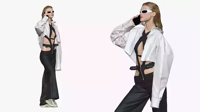 S00020 Stylish Woman Talking Phone