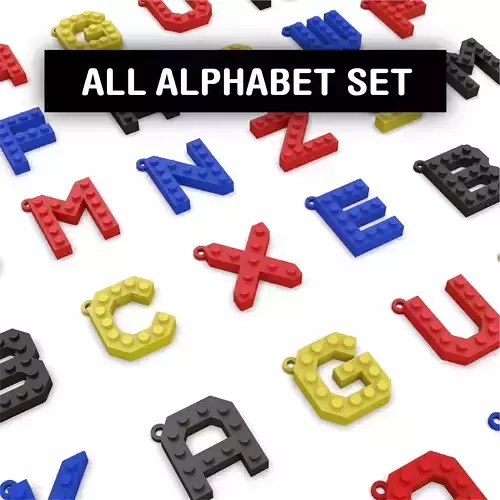 LEGO Keychain Set - Full Alphabet Letter Keychain Pack 