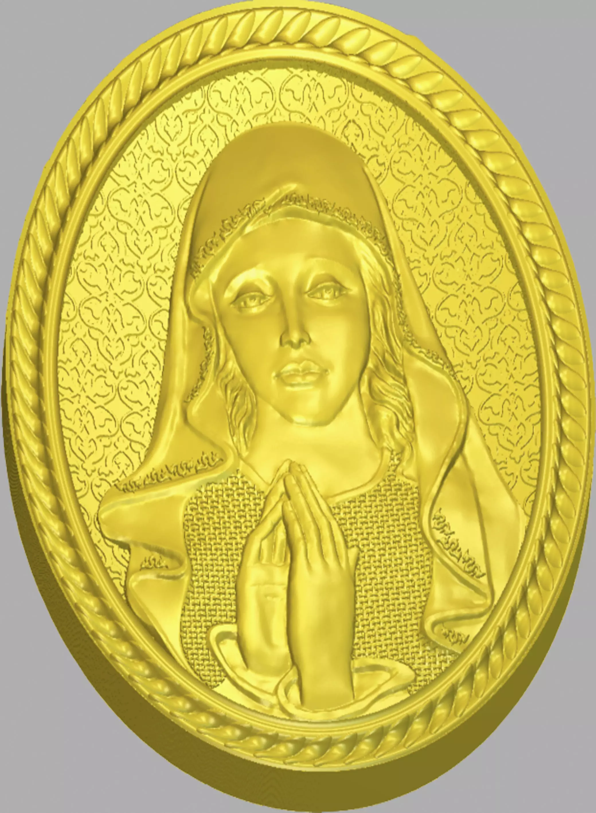 Virgin Mary Praying detailed 3D print model_2