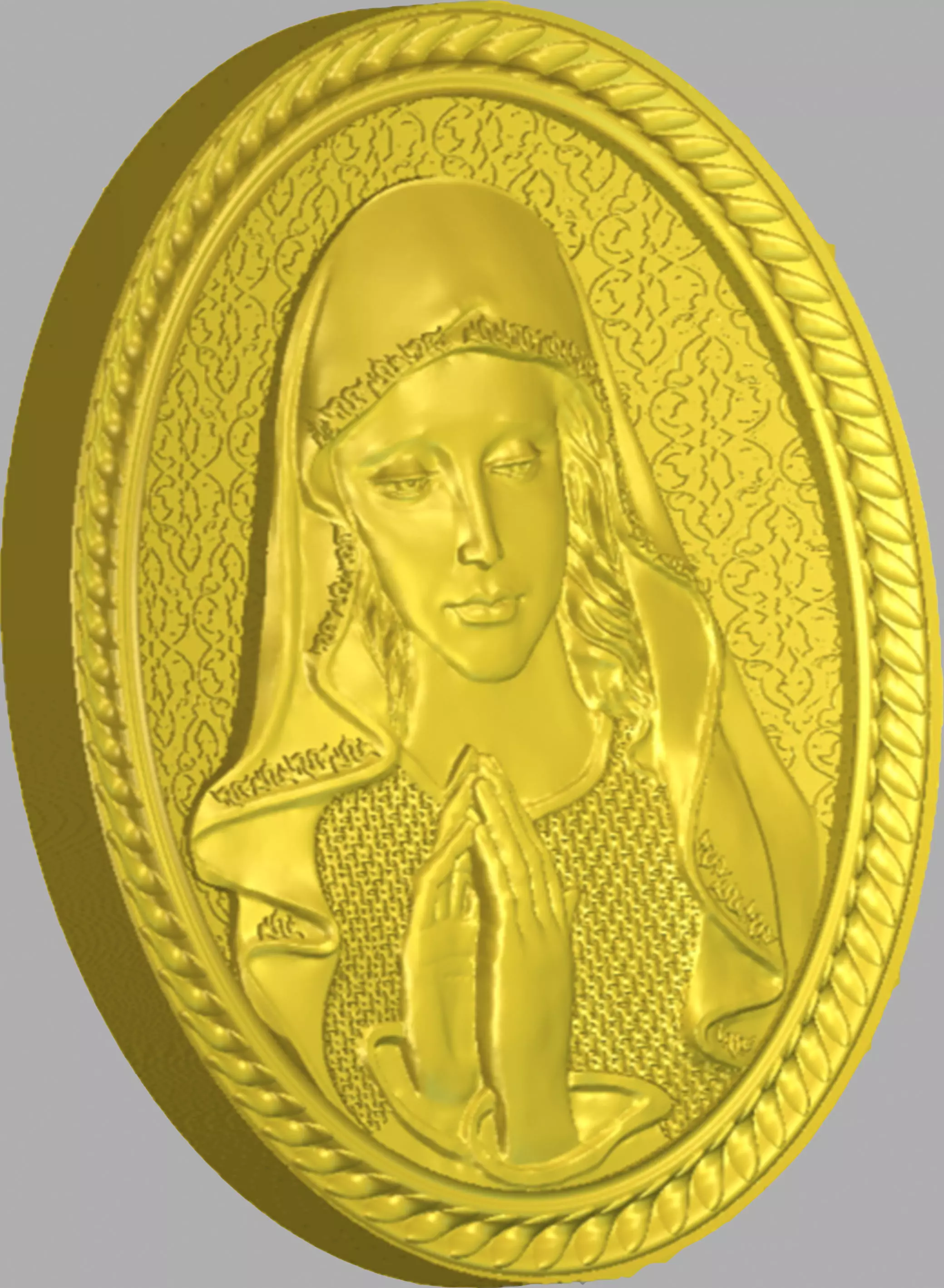 Virgin Mary Praying detailed 3D print model_5