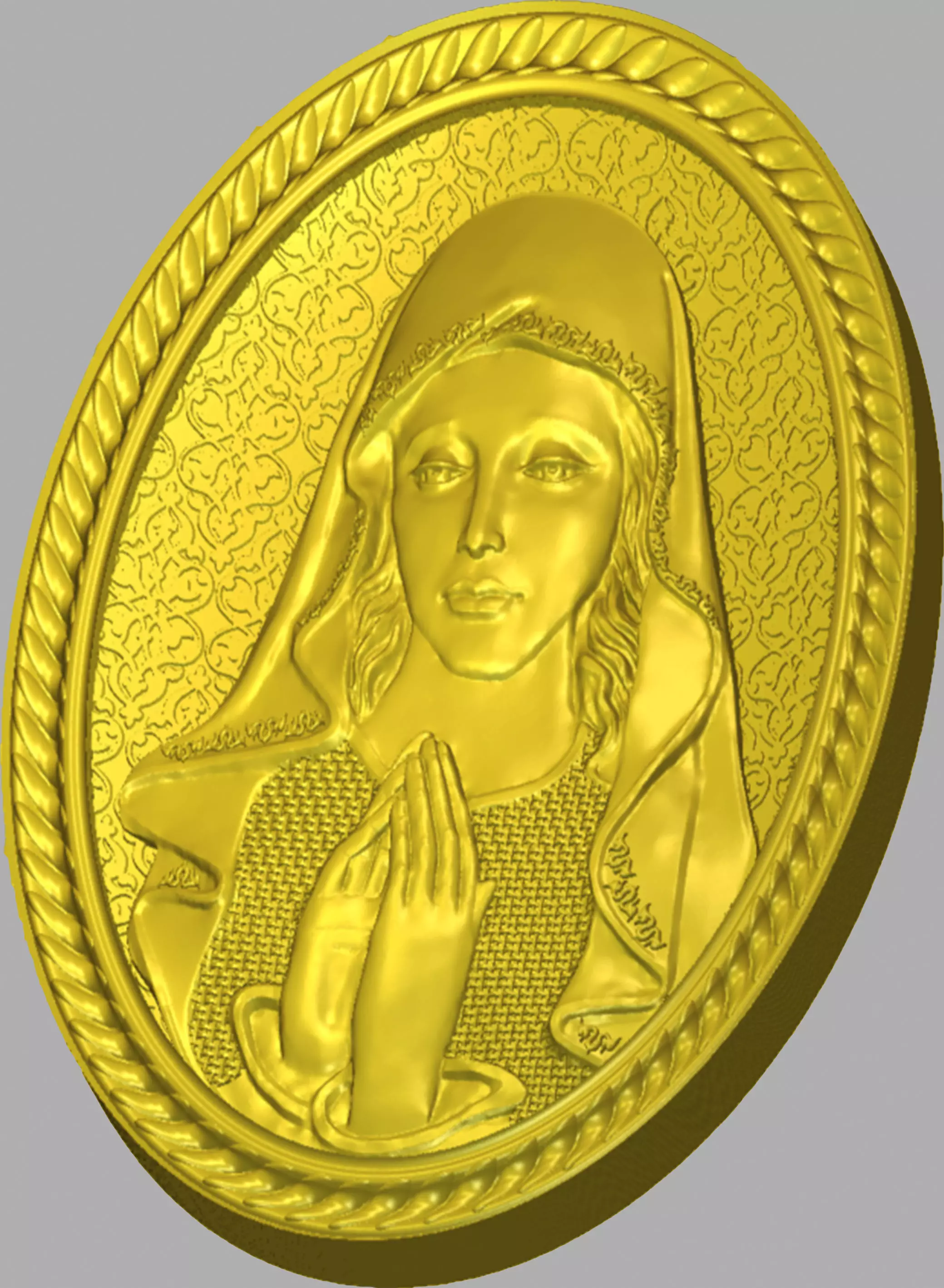 Virgin Mary Praying detailed 3D print model_3